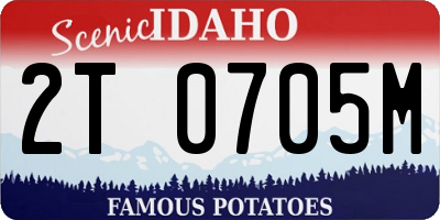ID license plate 2T0705M