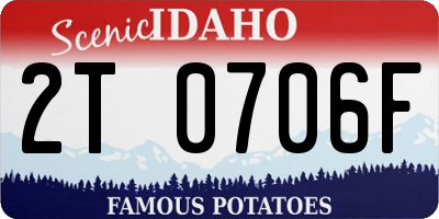 ID license plate 2T0706F