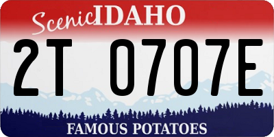 ID license plate 2T0707E