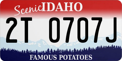 ID license plate 2T0707J