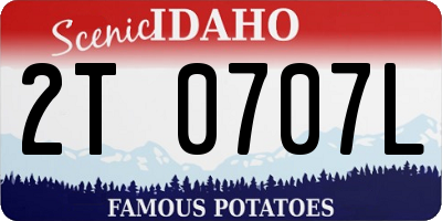 ID license plate 2T0707L