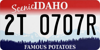 ID license plate 2T0707R
