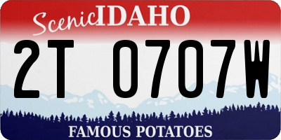 ID license plate 2T0707W