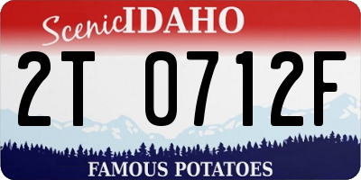 ID license plate 2T0712F