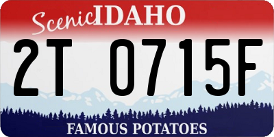ID license plate 2T0715F
