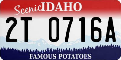 ID license plate 2T0716A