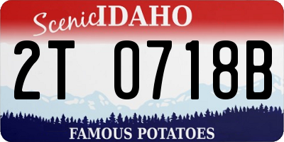 ID license plate 2T0718B