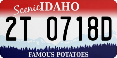 ID license plate 2T0718D