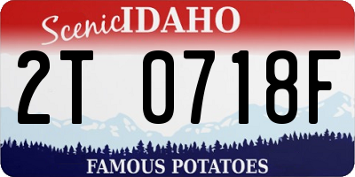 ID license plate 2T0718F