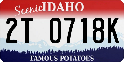 ID license plate 2T0718K
