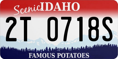 ID license plate 2T0718S