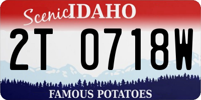 ID license plate 2T0718W