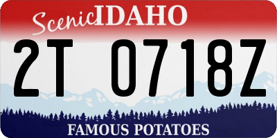 ID license plate 2T0718Z