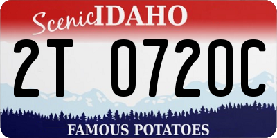 ID license plate 2T0720C
