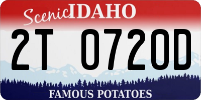 ID license plate 2T0720D