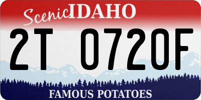 ID license plate 2T0720F