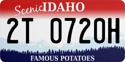 ID license plate 2T0720H