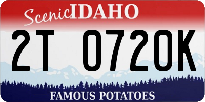 ID license plate 2T0720K
