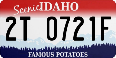 ID license plate 2T0721F