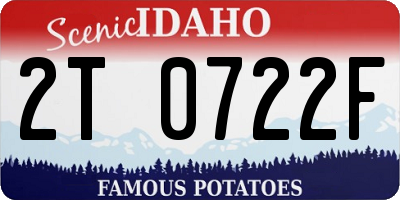 ID license plate 2T0722F