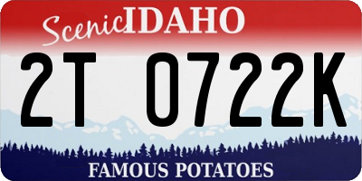 ID license plate 2T0722K