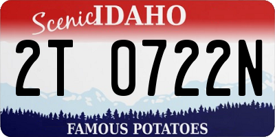 ID license plate 2T0722N