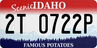 ID license plate 2T0722P