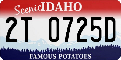 ID license plate 2T0725D