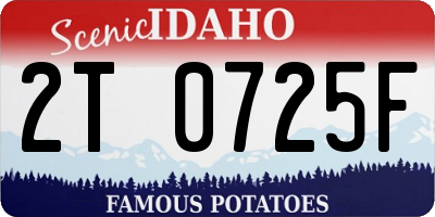 ID license plate 2T0725F