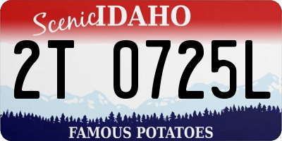 ID license plate 2T0725L