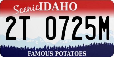ID license plate 2T0725M