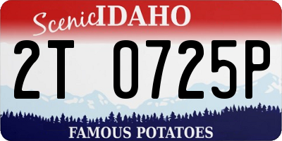 ID license plate 2T0725P