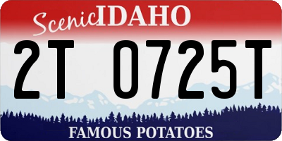 ID license plate 2T0725T