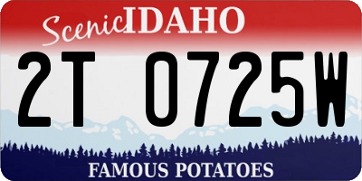 ID license plate 2T0725W