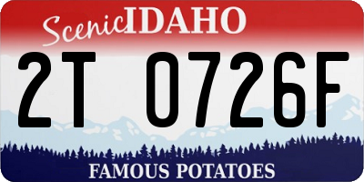 ID license plate 2T0726F