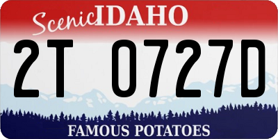 ID license plate 2T0727D