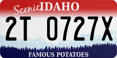 ID license plate 2T0727X