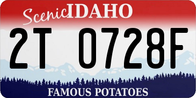 ID license plate 2T0728F