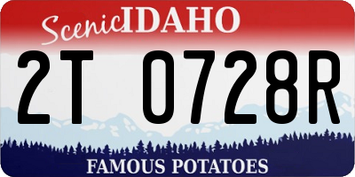 ID license plate 2T0728R