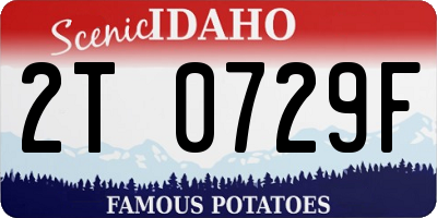 ID license plate 2T0729F