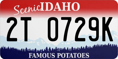ID license plate 2T0729K
