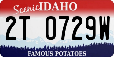 ID license plate 2T0729W