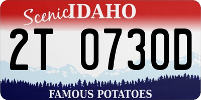 ID license plate 2T0730D