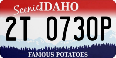 ID license plate 2T0730P