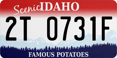 ID license plate 2T0731F
