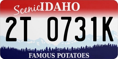 ID license plate 2T0731K