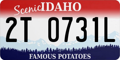 ID license plate 2T0731L