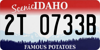 ID license plate 2T0733B