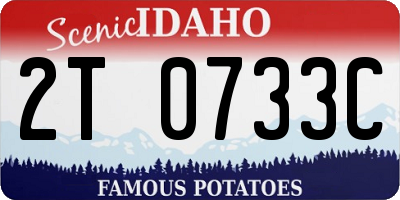 ID license plate 2T0733C
