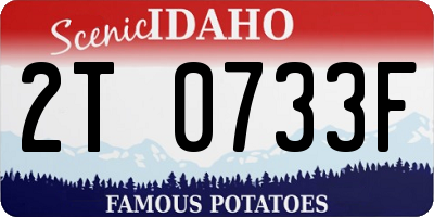 ID license plate 2T0733F